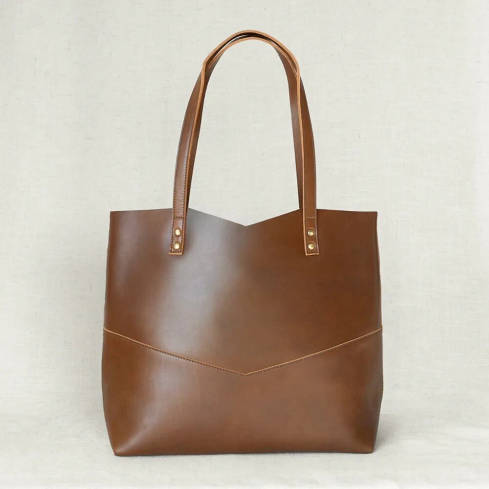 Elevate *IN Black* Premium Full Grain Leather Traveler's Tote Bag